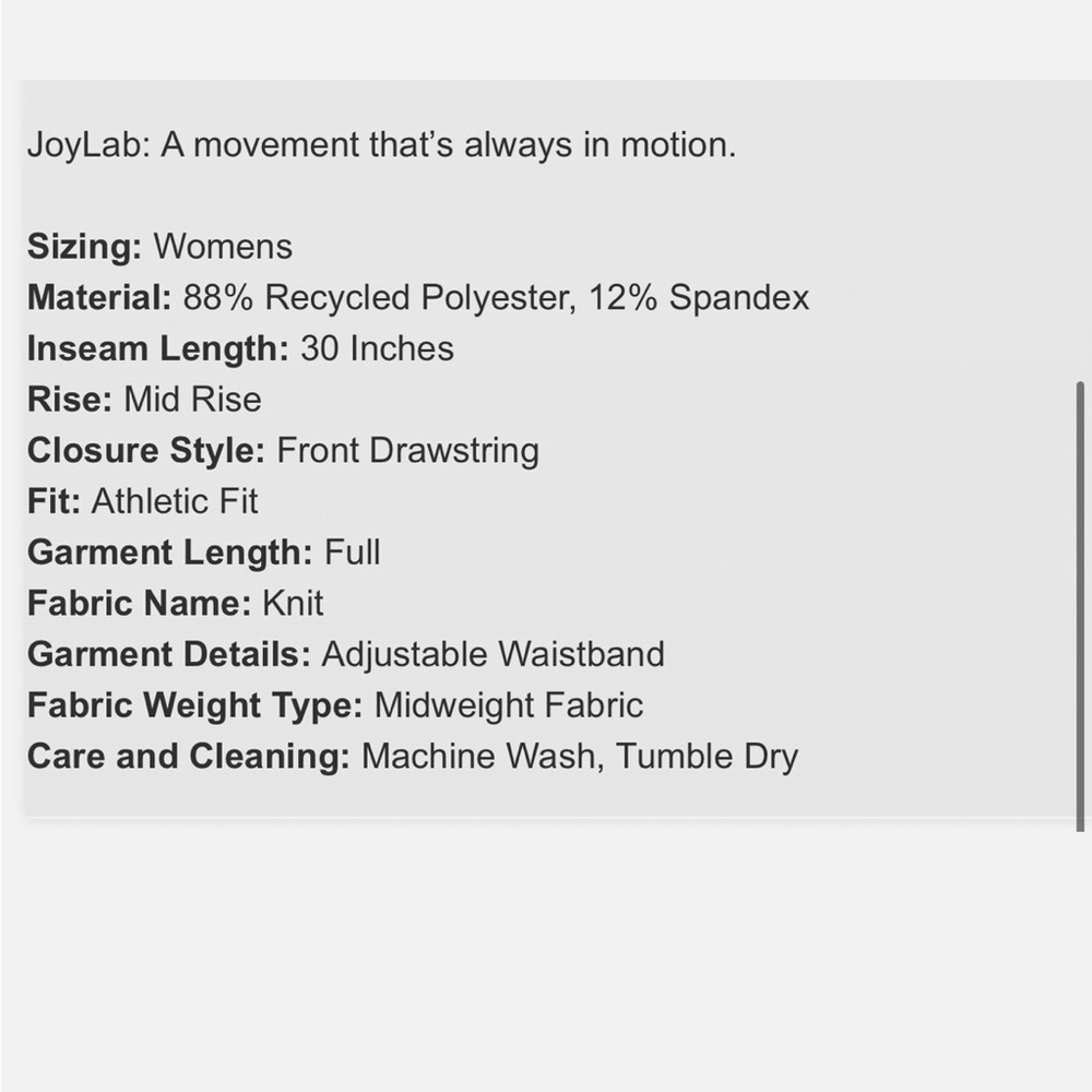 NWT Women's Joylab Piped Mid-Rise Track Pants size XL - Picture 5 of 5
